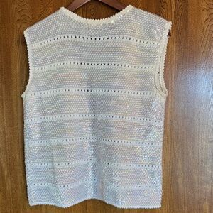 Vintage Hand knit sequin top Medium to Small 
Truly one of a kind and vintage!